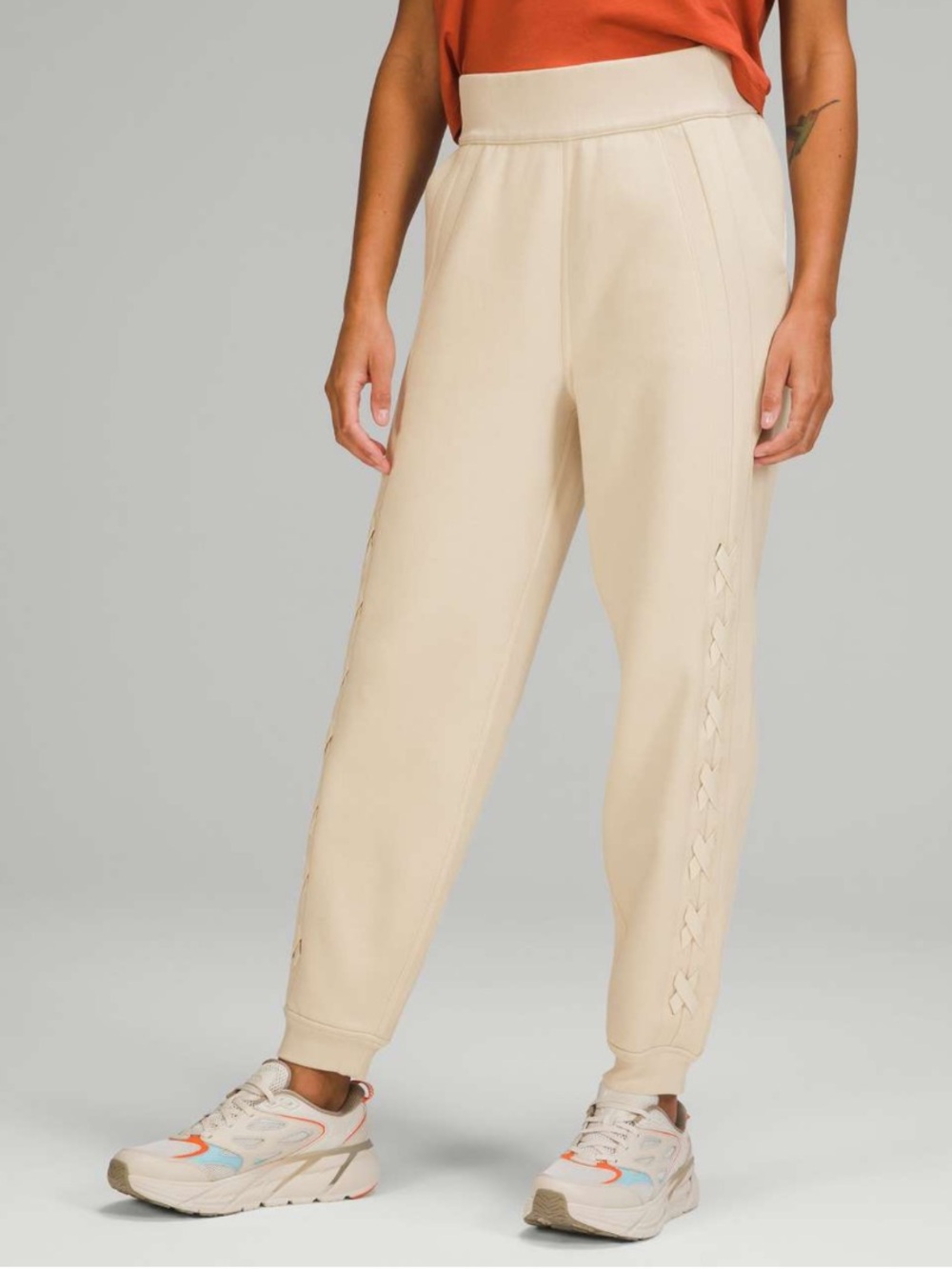 Lululemon Braided Detail High-Rise Jogger 7/8 Length Ribbon White Opal